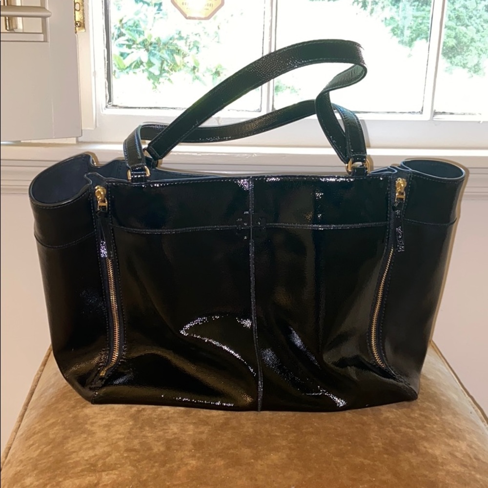 Tory Burch Black Patent Leather Tote